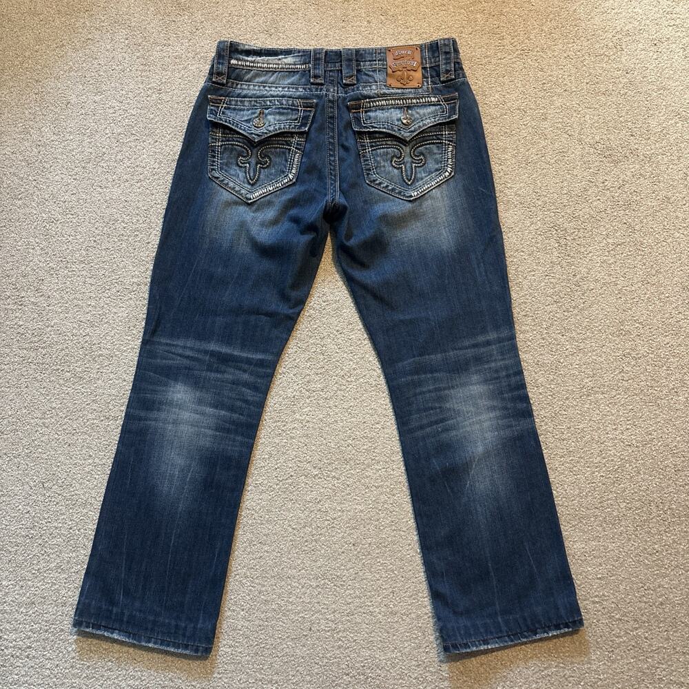 Rock Revival Anthony Straight Leg Jeans Men Size 32/30 Blue Dark Wash Denim